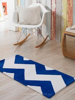 Синий коврик с рисунком зиг заг Mountain