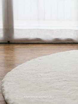 Круглый ковер с ворсом Jlon, слоновая кость