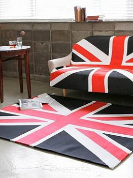 Черный ковер с флагом Union Jack