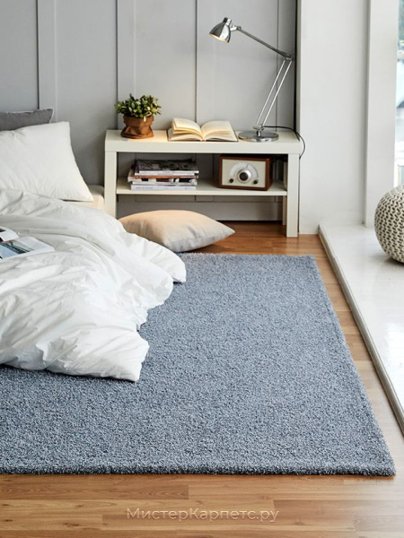 Сине-серый коротковорсовый ковер Silex
