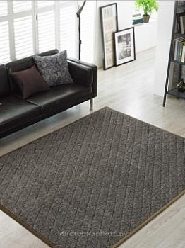 Рельефный коричневый ковер с ворсом Mound