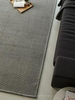 Серый ковер с рельефом зигзаг Breeze