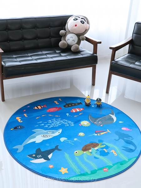 Круглый ковер с рисунком моря Sea