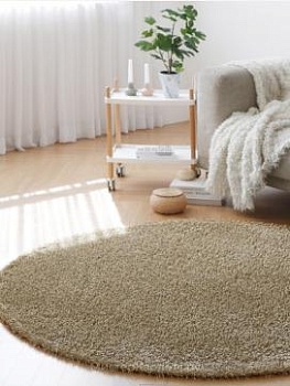 Круглый коричневый ковер с ворсом шегги Ritz