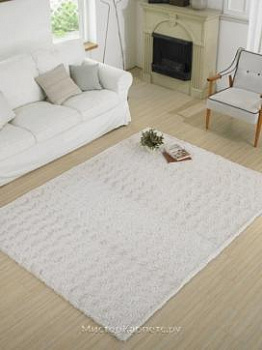 Бежевый ворсовый ковер Pebb