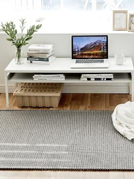 Коричневый безворсовый ковер с имитацией сизаля Eticy