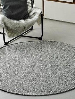 Круглый ковер без ворса с твидовым узором Plrattan, серый