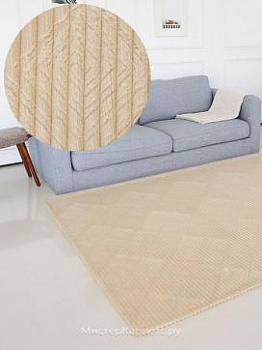 Бежевый коротковорсный рельефный ковер Edie