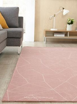 Розовый рельефный ковер Triangle