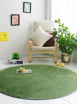 Зеленый круглый ковер с ворсом Coomi Pile