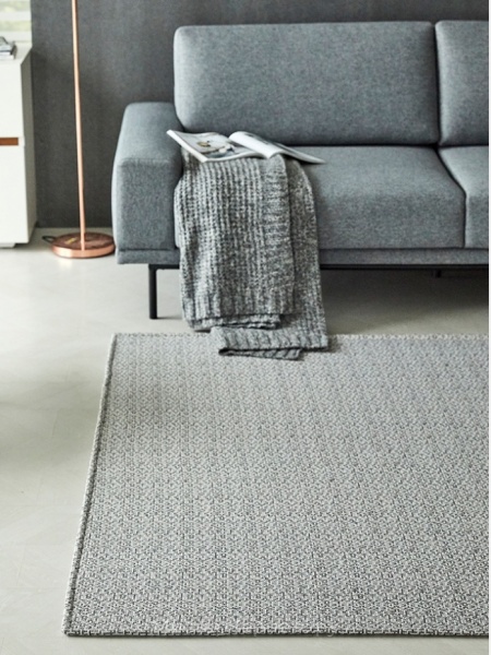 Ковер без ворса с твидовым узором Plrattan, серый