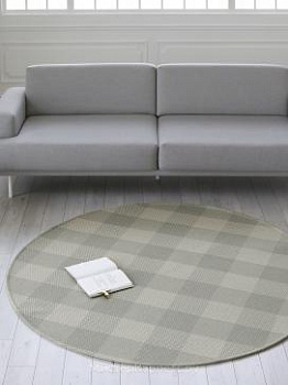 Круглый безворсовый ковер с рисунком Checked